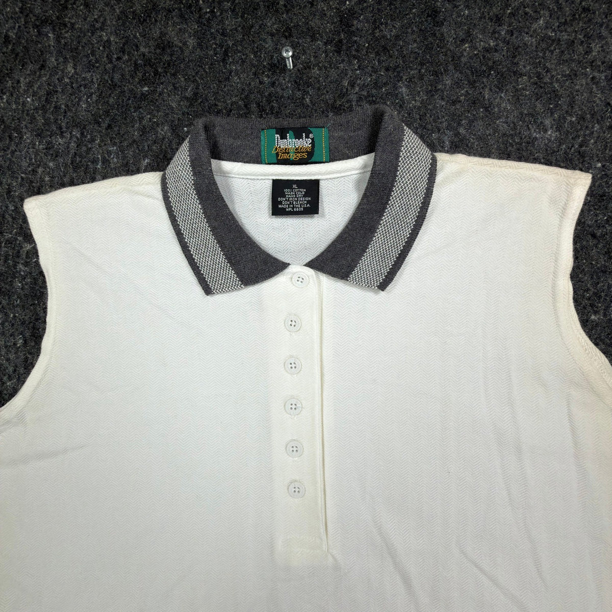 Dunbrooke 90s Vintage Sleeveless Polo Shirt Womens XL White Cotton New - take2supply