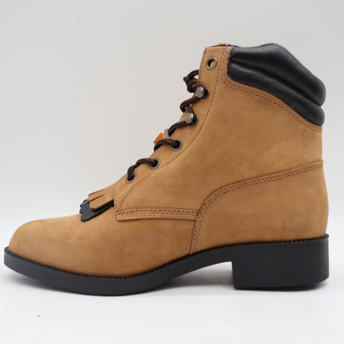 Laredo 551 Western Kiltie Boots Womens 8M Tan Leather Lace Up Deadstock 2006 - take2supply