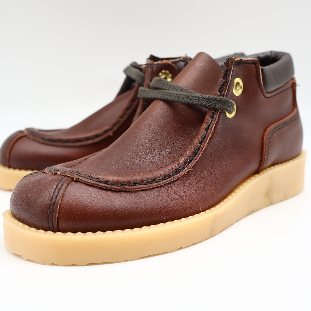 Walker Brand Wallabee Boots Youth 12.5D Vintage Brown Leather Crepe Sole USA - take2supply