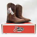Justin Kids Western Boots 11.5 D Brown Leather 3410C NWT Deadstock New - take2supply