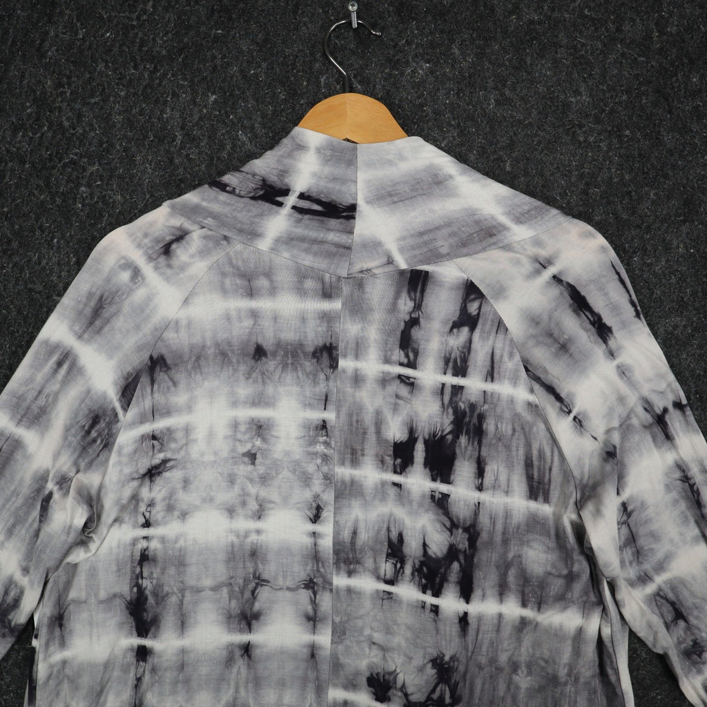 Tribal Cardigan Womens Small Gray Tie Dye Open Front Lightweight Jersey Knit NEW - take2supply