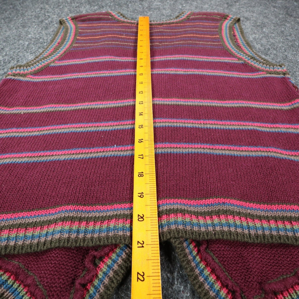 Donnkenny Classics Sweater Vest Womens M Vintage 90s Burgundy Beaded Knit Vest - take2supply