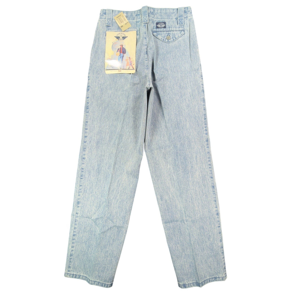 Dockers Vintage 90s Pleated Denim Pants Mens 30x32 Light Wash NWT Made in USA - take2supply
