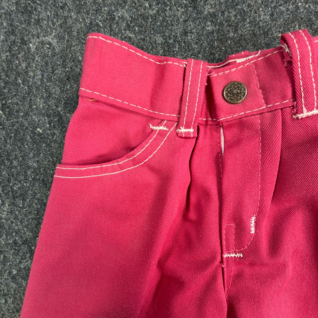 Linchers Vintage 70s Carpenter Pants Girls 4 Slim Pink USA Made NOS NWT 19.5W - take2supply