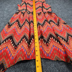 Esley Collection Dress Womens Small Red Geometric Chevron Handkerchief Hem NWT - take2supply