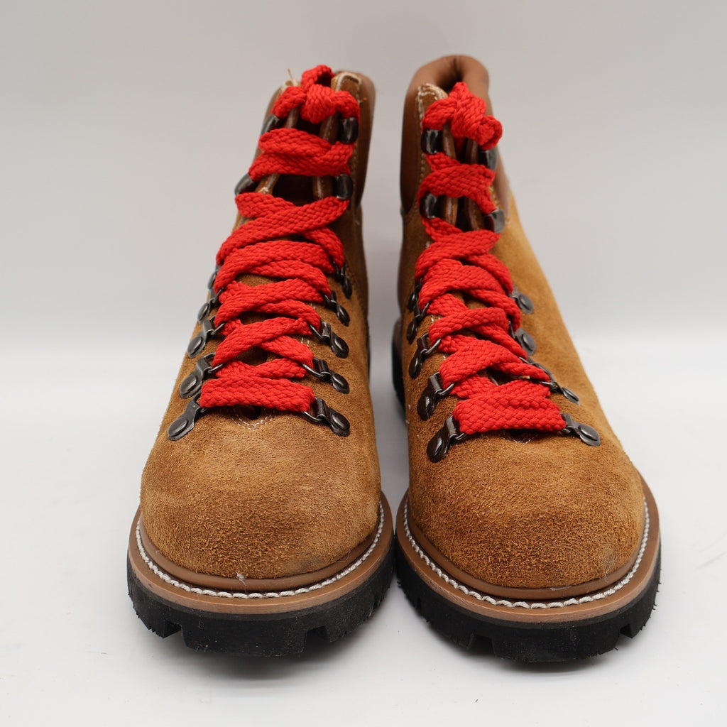 Avanguardia Hiking Boots Size 6 Vintage Sand Suede Leather Red Laces Deadstock - take2supply