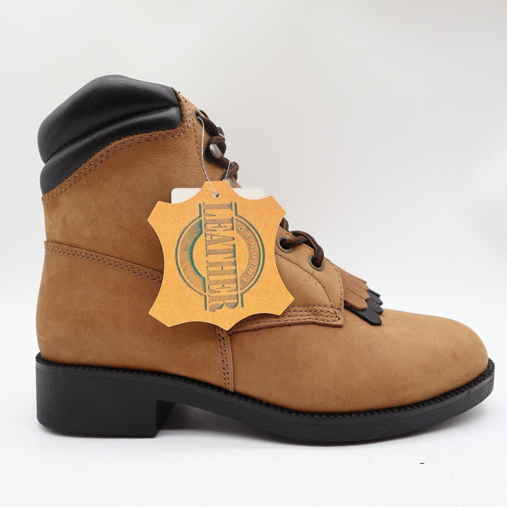 Laredo Y2K Kiltie Western Boots Women 7 Tan Leather New - take2supply
