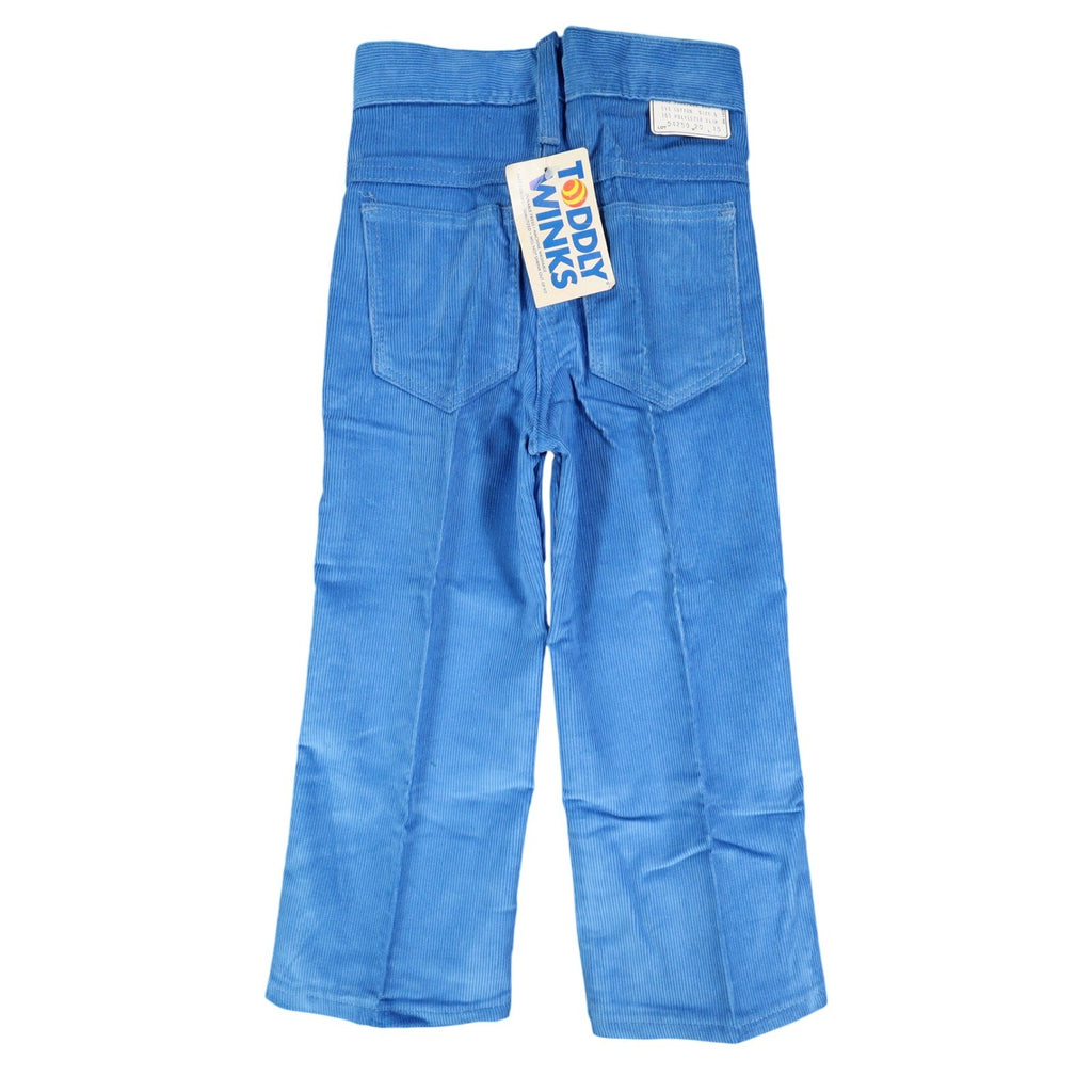 Toddly Winks Corduroy Pants Kids 4 Slim Bright Blue Straight Leg USA NWT NOS - take2supply