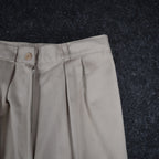 Vintage 90s High Rise Pleated Trousers Womens 11/12 Beige Wide Leg Made in USA - take2supply