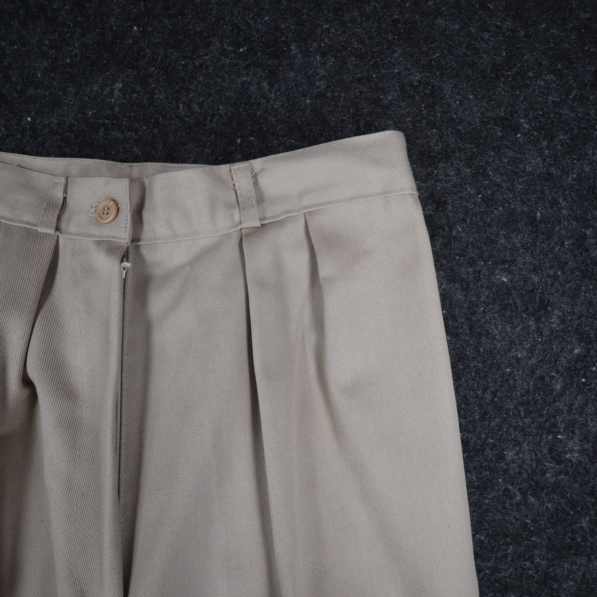 Vintage 90s High Rise Pleated Trousers Womens 11/12 Beige Wide Leg Made in USA - take2supply