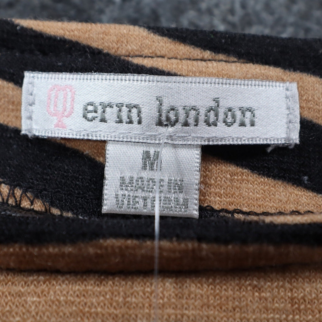 Erin London Top Womens Medium NWT Black Tan Geometric Dolman Sleeve Shirt - take2supply