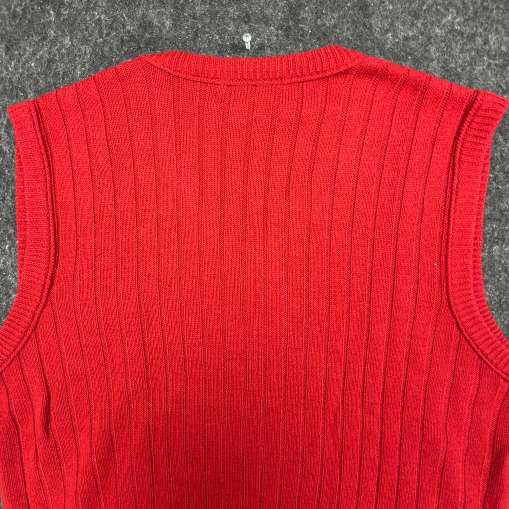 D'Avila Vintage 90s Sweater Vest Mens Large Red Acrylic V-Neck NWT - take2supply
