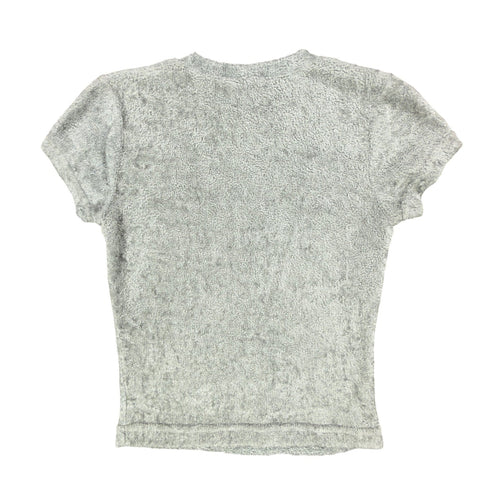 A. Byer Y2K Textured Tee Womens M Gray Polyester NWT - take2supply