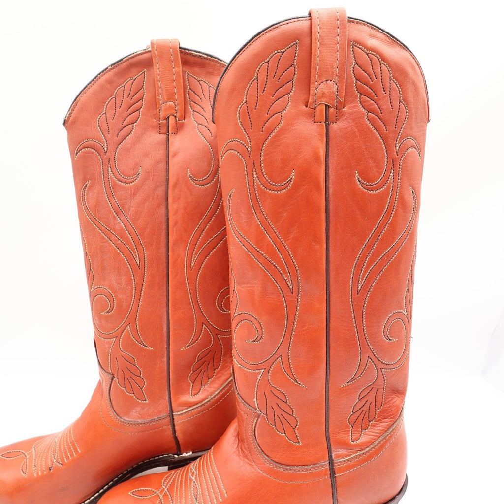 Acme Vintage 70s Western Boots Womens 6 Rust Leather Deadstock New NWT - take2supply