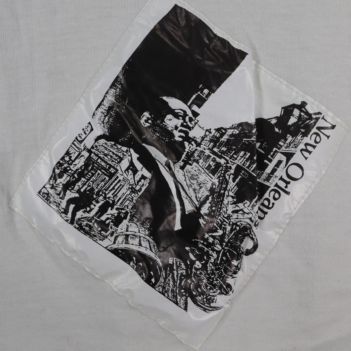 A'Milano Vintage 90s Jazz Graphic Tee Small White Single Stitch Deadstock NWT - take2supply