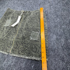 She + Sky Snake Print Denim Mini Skirt Women Large Green Distressed NWT - take2supply