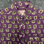 Wrangler Rugged Wear Leaf Print Shirt Mens M Purple Cotton NWT R960LLV - take2supply