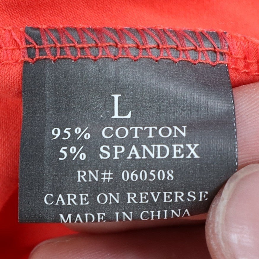 Angie Dress Large L NWT Orange Cotton Spandex Fit Flare Sleeveless C795 - take2supply