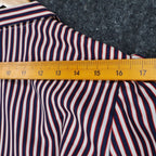 Sunny Shores Blouse Womens 18 Vintage 80s Red White Blue Striped Puff Shoulder - take2supply