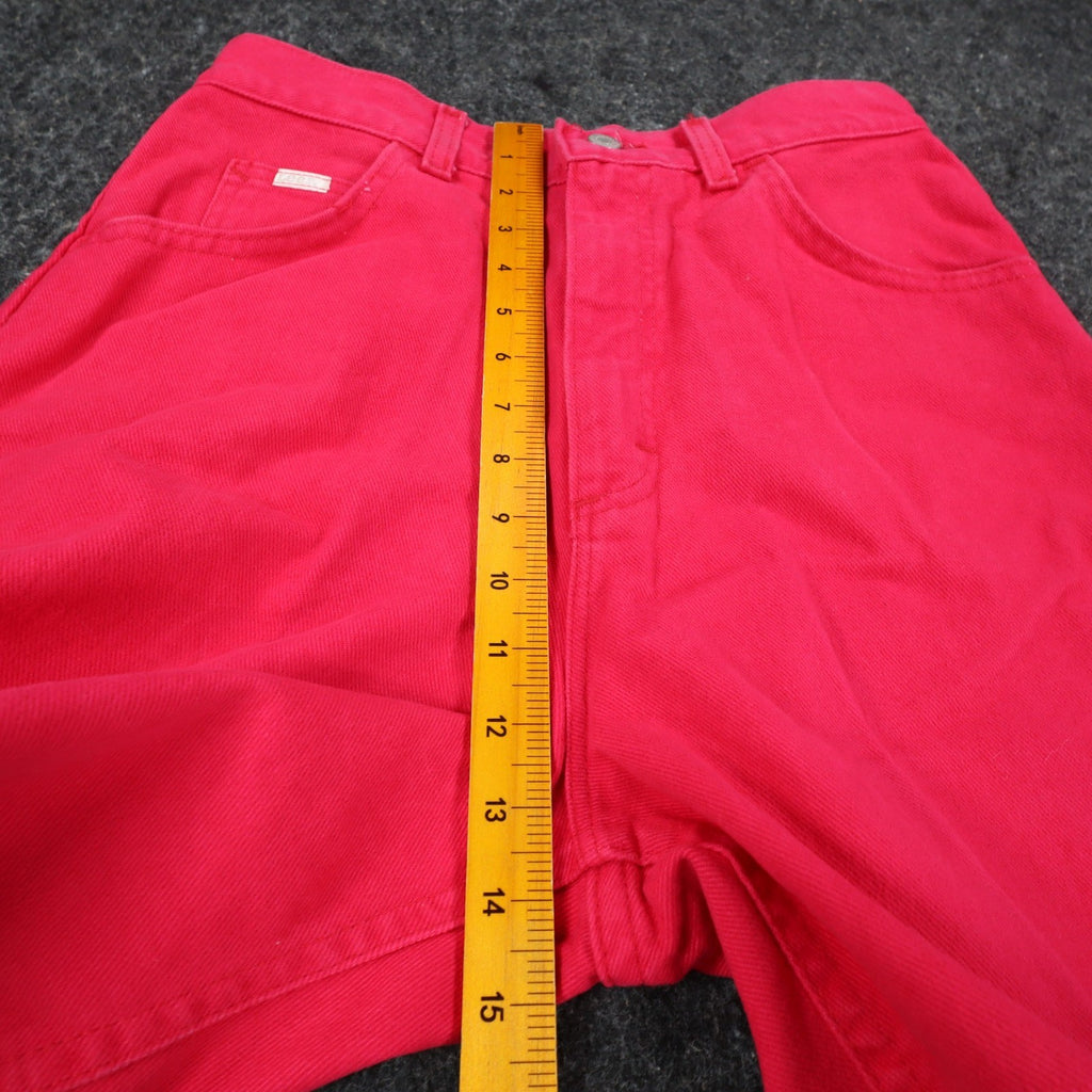 Lee Relaxed Fit Shorts Womens 12 Vintage 90s Poppy Red Cotton Made in USA NWT - take2supply