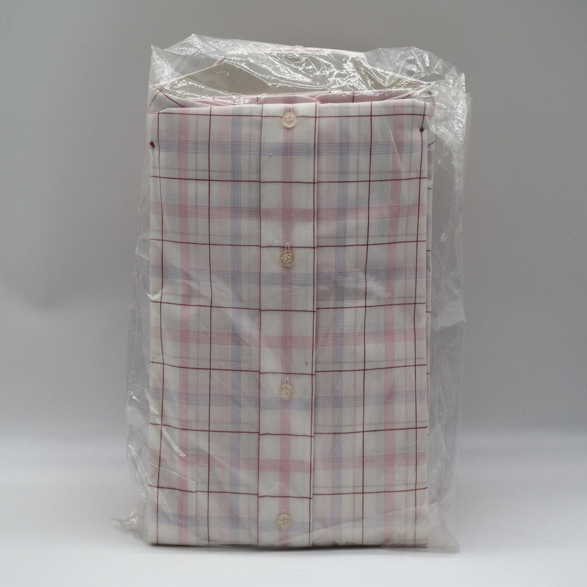 Mark VII Tailored Dress Shirt Mens 16 32/33 Vintage Plaid White Red Blue NOS - take2supply
