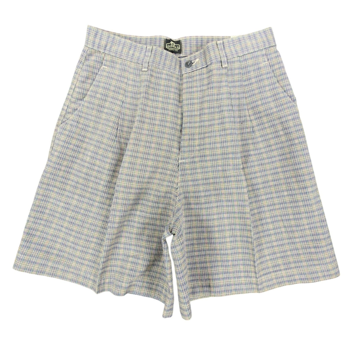 Vintage Lee Casuals Pleated Shorts Womens 14 Medium Plaid Cotton NWT 90s - take2supply