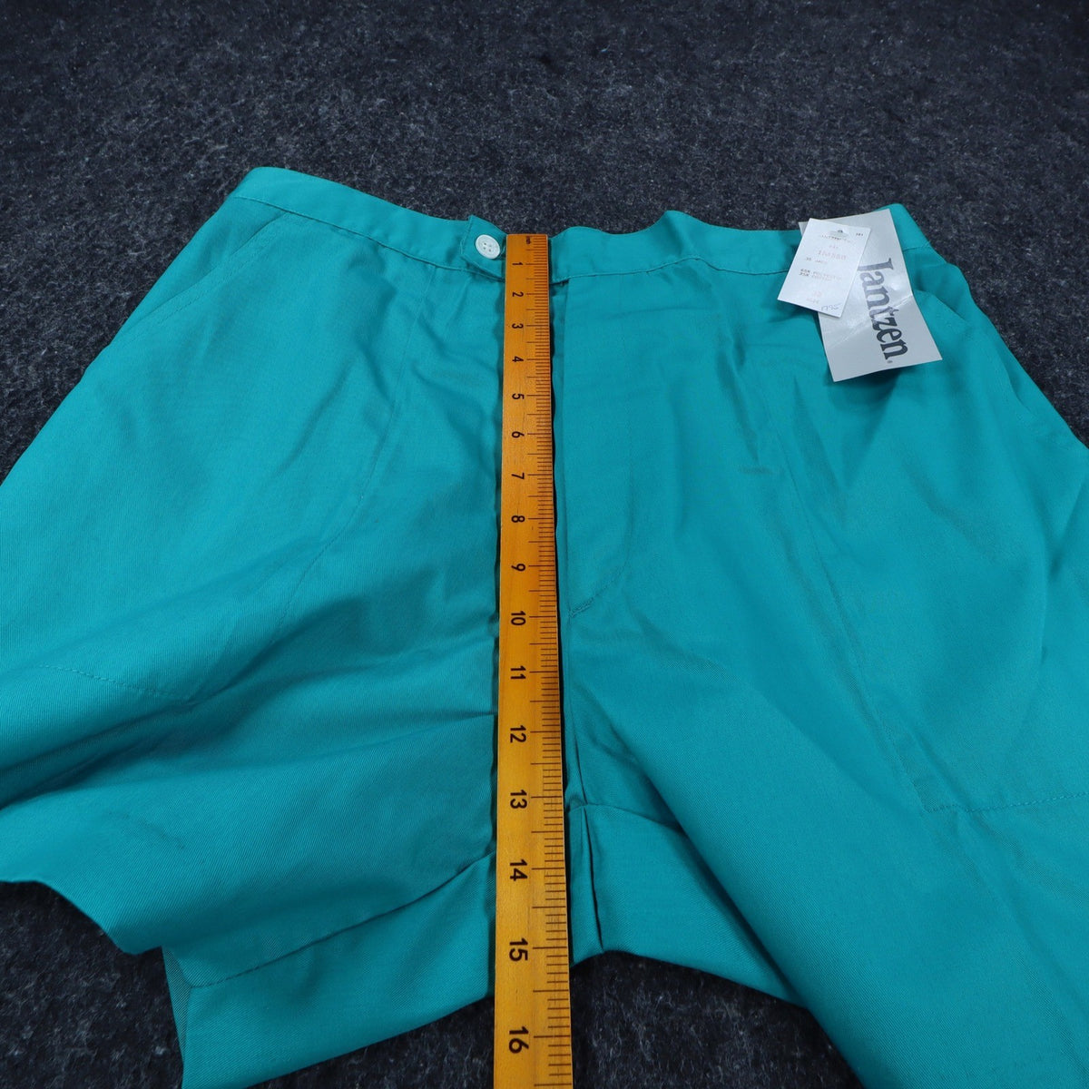 Jantzen Vintage 90s Jade Green Shorts Mens 38 Deadstock NWT Poly Cotton 1M550 - take2supply