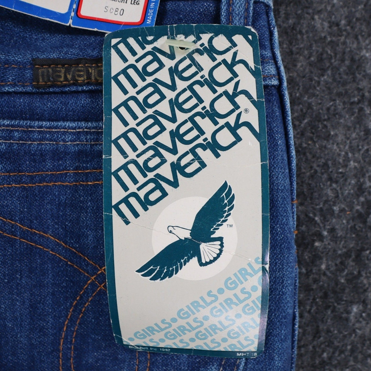 Young Maverick Jeans Girls 10 Slim Vintage 80s Blue Cotton Straight Deadstock - take2supply
