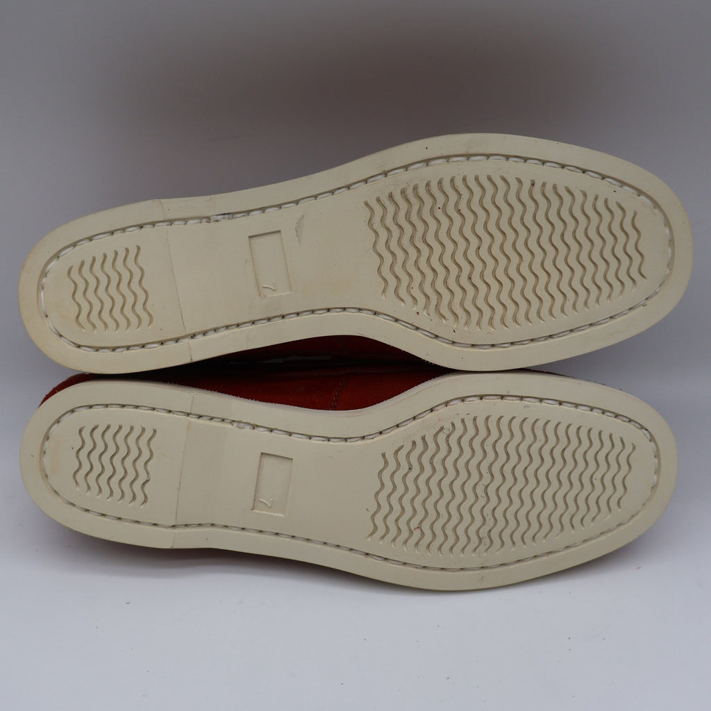 Vintage Boat Shoes 7.5 M Rust Red Suede Leather Moccasin Deck Shoes Deadstock - take2supply