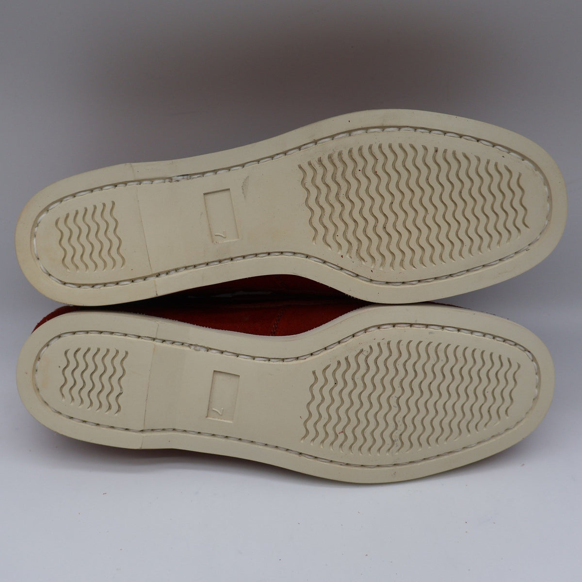 Vintage Boat Shoes 7.5 M Rust Red Suede Leather Moccasin Deck Shoes Deadstock - take2supply
