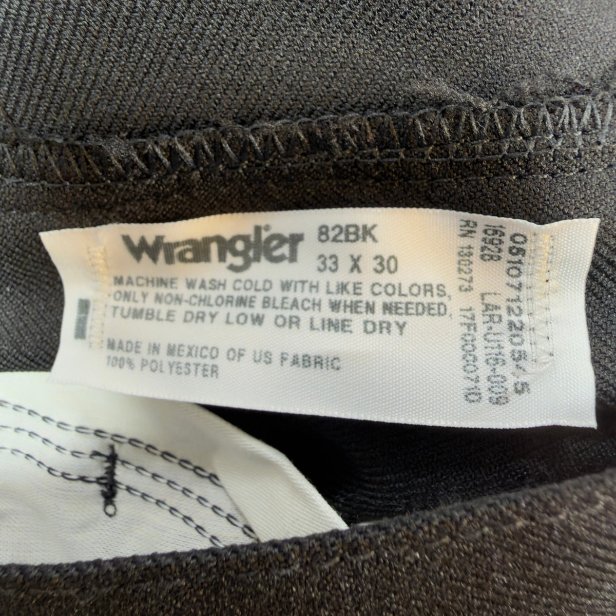 Wrangler Mens Y2K Wrancher Bootcut Dress Pants 33x30 Black Polyester NWT 82BK - take2supply