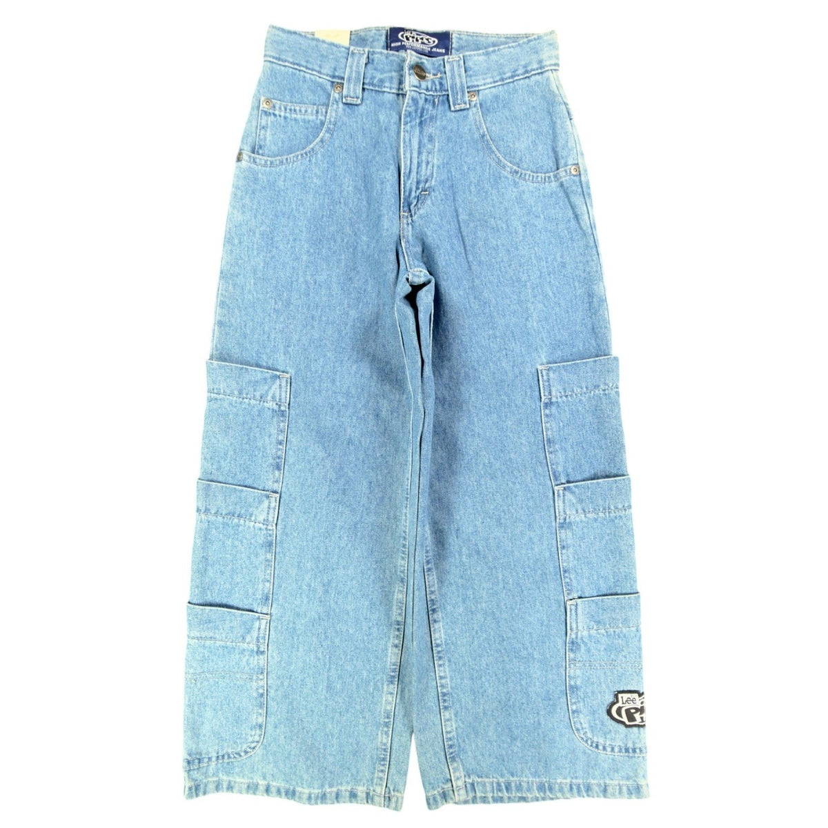 Lee Pipes Y2K Extreme Super Wide Leg Jeans Boys XS Blue Denim NWT Vintage Skater - take2supply