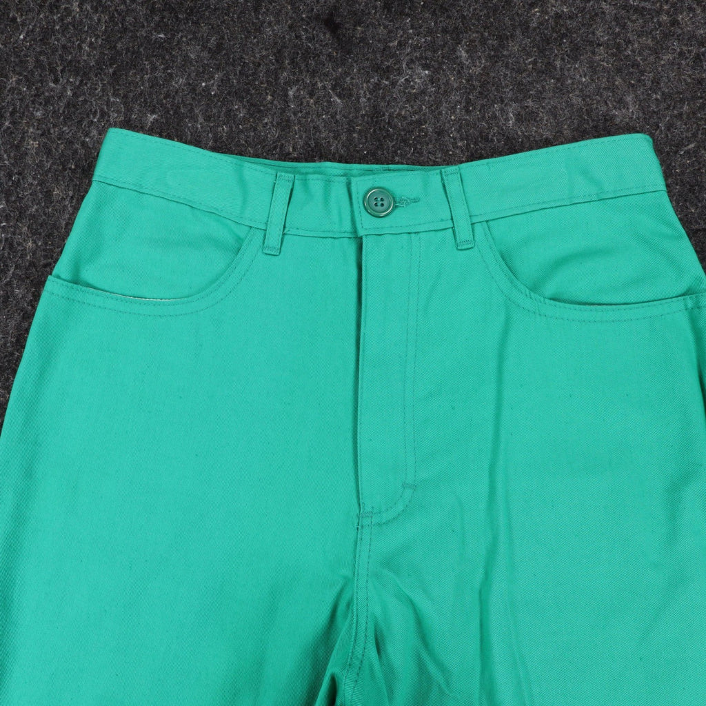 Hang Ten Vintage Shorts Womens 9/10 80s Green Cotton High Waist Made in USA NOS - take2supply
