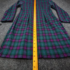 My Michelle Plaid Dress Womens 13/14 Vintage 90s Purple Green Long Sleeve Mini - take2supply