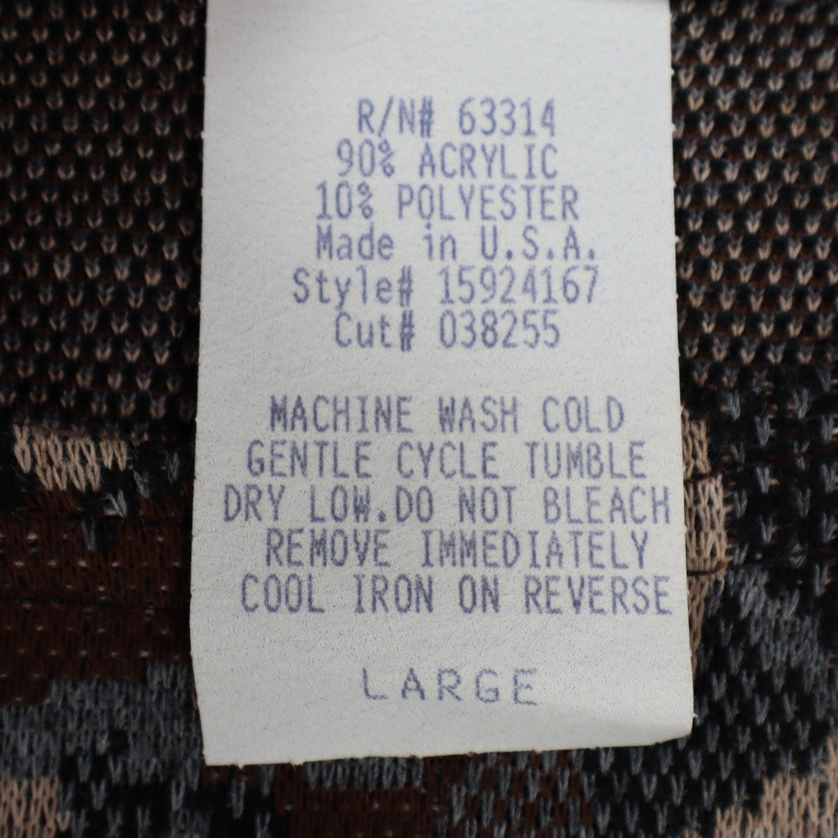 Bend Over Levi Strauss Top Womens Large Vintage 90s Brown Abstract Knit NWT USA - take2supply