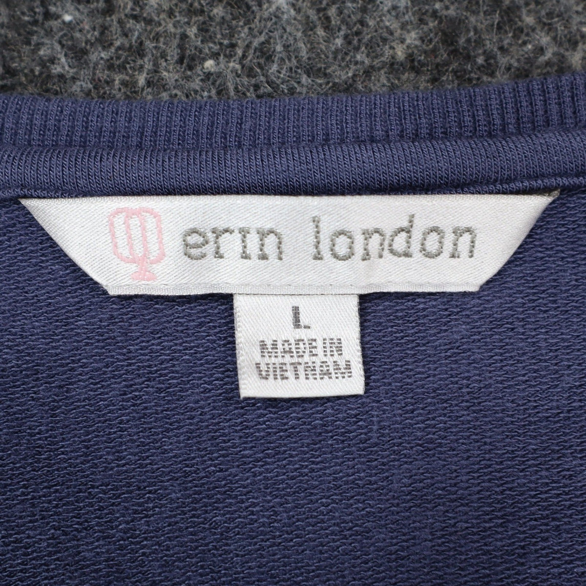Erin London Top Womens L Blue Viscose Spandex Rhinestone Puff Sleeve NWT - take2supply