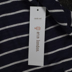 Erin London Womens M Navy White Striped Zip Hoodie Bell Sleeve Pockets NWT - take2supply