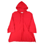 Erin London Womens L Red Cotton Hooded Tunic Top 3/4 Sleeve NWT - take2supply