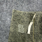 She + Sky Snake Print Denim Mini Skirt Women Large Green Distressed NWT - take2supply