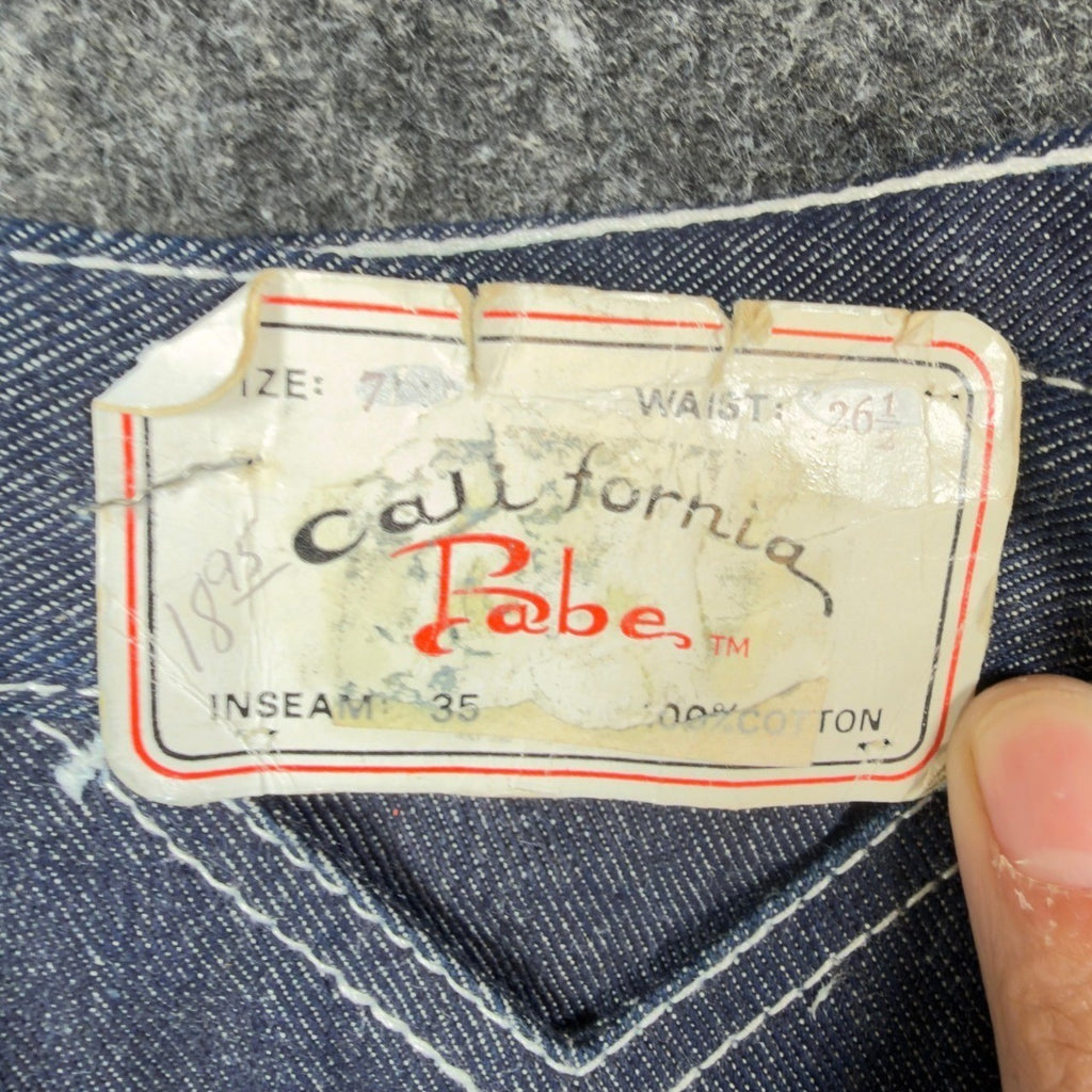 California Babe Jeans Womens 7 Blue Cotton High Waist Flare Vintage 70s - take2supply