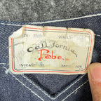 California Babe Jeans Womens 7 Blue Cotton High Waist Flare Vintage 70s - take2supply