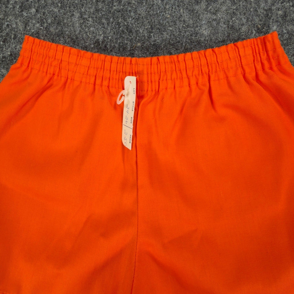 Fruit of the Loom Vintage 70s Gym Shorts Boys XS 24-26 Orange Cotton NWT - take2supply