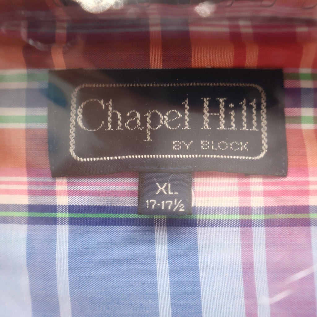 Chapel Hill by Block Shirt Mens XL Vintage Plaid Short Sleeve Button Down New - take2supply