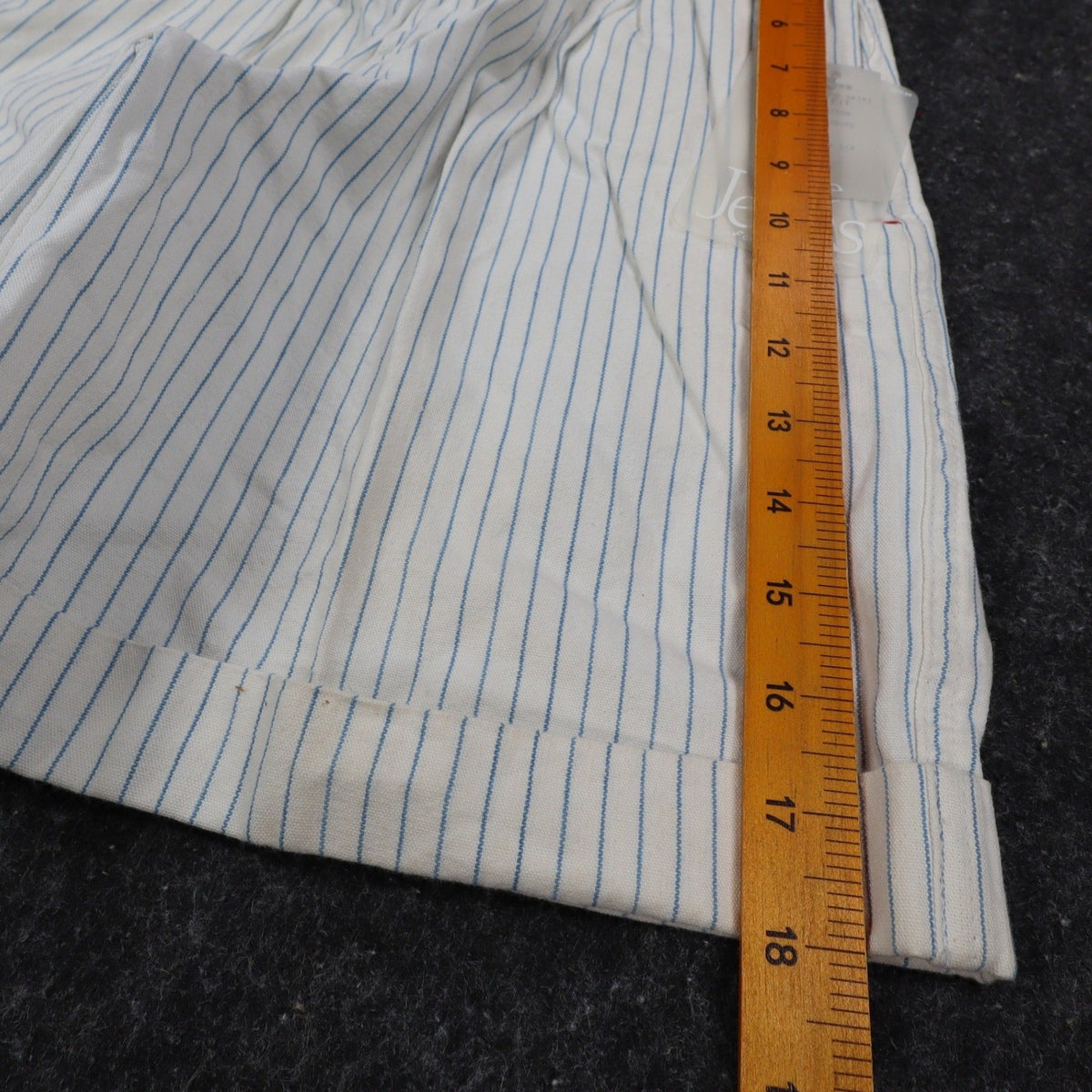 Lee Melbourne Skirt Shorts Girls 8 Vintage 90s White Blue Stripe Paperbag Waist - take2supply