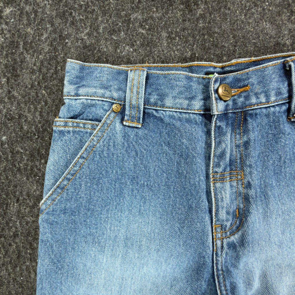 John Deere Y2K Carpenter Denim Shorts Boys 8 Stone Wash NWT Rugged Workwear - take2supply