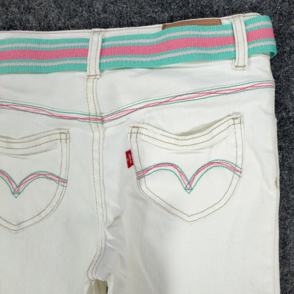 Levi's Y2K Bermuda Shorts Girls 12 White Denim NWT Deadstock - take2supply