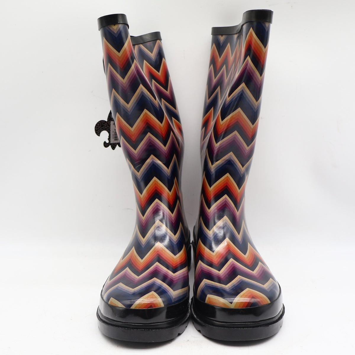 Blazin Roxx Chandra Rain Boots Womens 9 NWT Chevron Multicolor Rubber Waterproof - take2supply