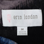 Erin London Women Medium Full Zip Jacket Blue Grey Abstract Grid Search 96455 - take2supply