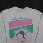 Buffalo Inc Henley Shirt Large Ski Graphic Cream Long Sleeve Cotton Blend USA NW - take2supply