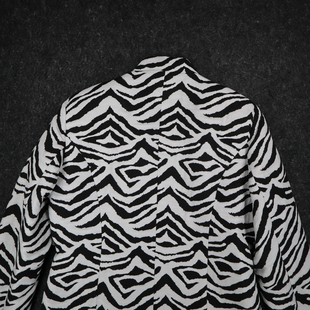 Erin London Zebra Print Blazer Women Size M NWT Black White Animal Coat - take2supply